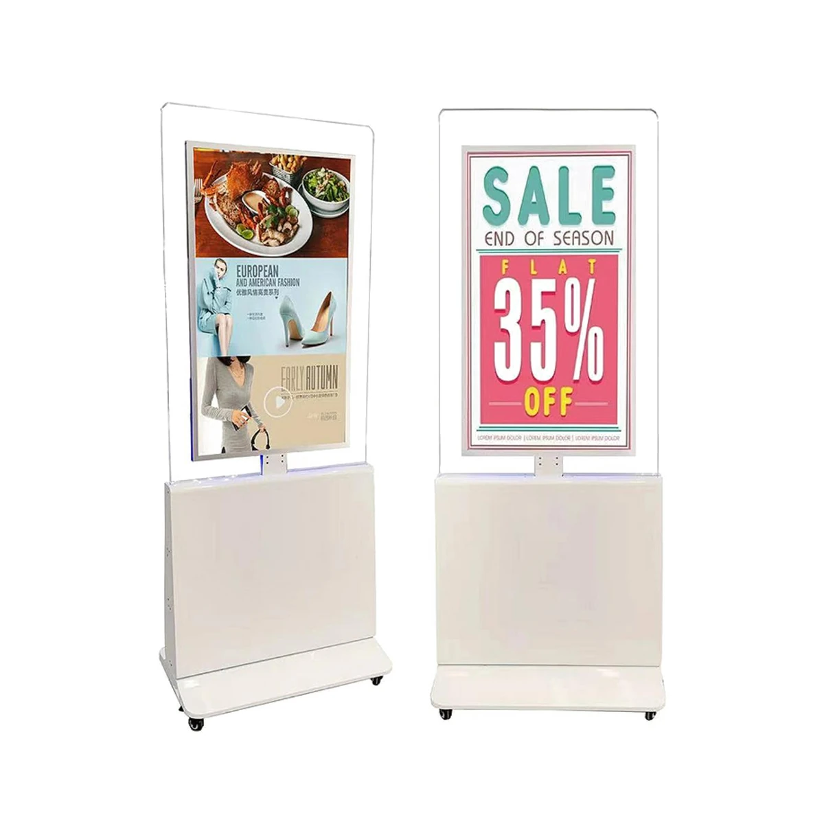 43/49/55-inch Freestanding Double-Sided Window Display
