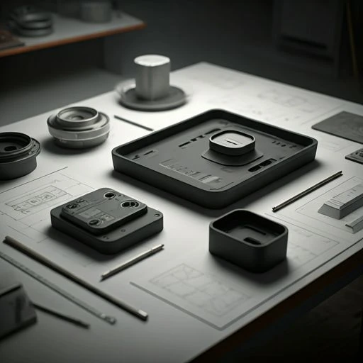A collection of various high-end industrial design prototypes and customized display housing components.